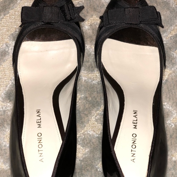 ANTONIO MELANI Patent Leather Peep-Toe Pumps - Picture 6 of 8